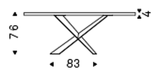 Terminal Console Table by Cattelan Italia, size drawing 3