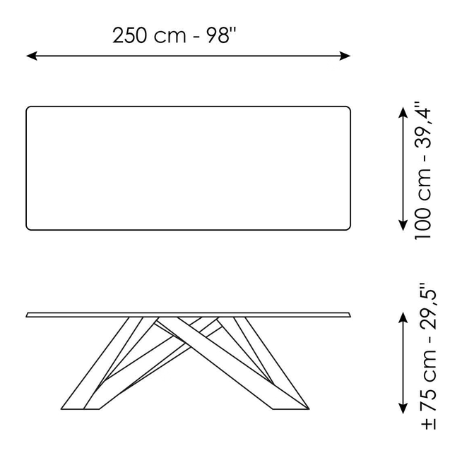 Big Table by Bonaldo, size drawing 5