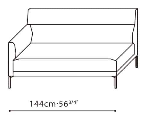 Amor-30 Sofa by Camerich, size drawing: C01F0104