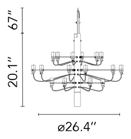 2097/18 Pendant Lamp by Flos, size drawing: 2097/18