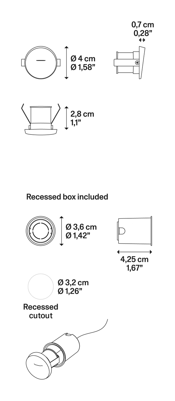 Chelsie Outdoor Light by Lodes, size drawing: Chelsie 40