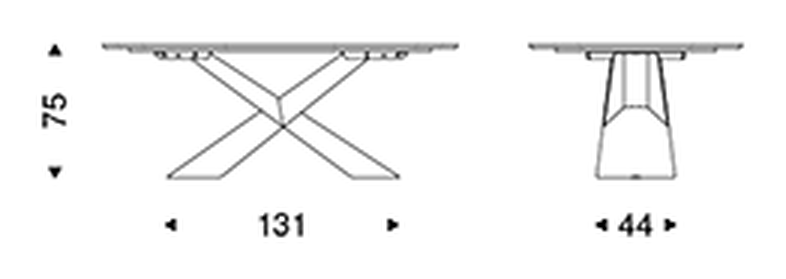 Tyron Marble Dining Table by Cattelan Italia, size drawing 1