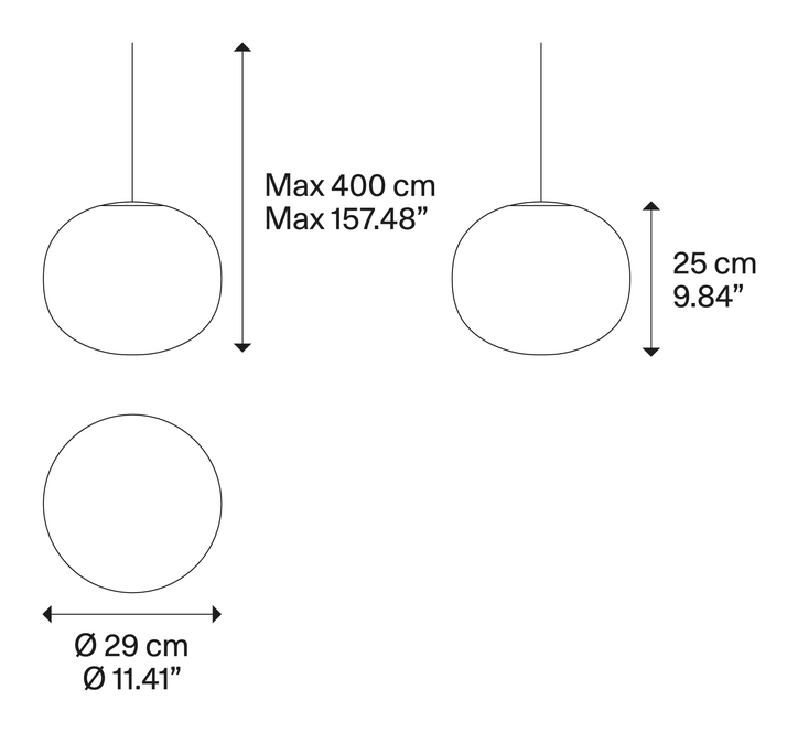 Volum Cluster Pendant Lamp by Lodes, size drawing: Volum 29