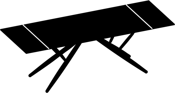 Bridge Dining Table by Bontempi, size drawing: 53.45