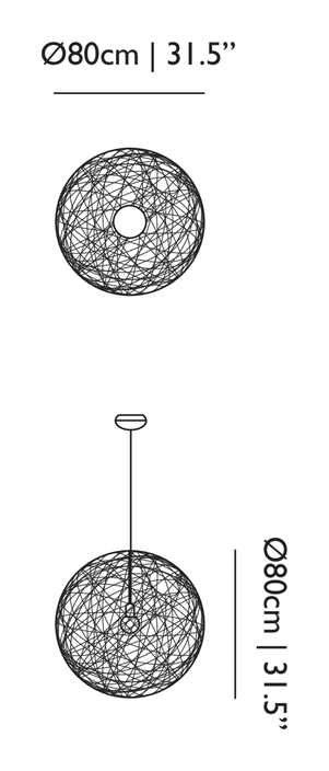 Random Light II Pendant by Moooi, size drawing: medium