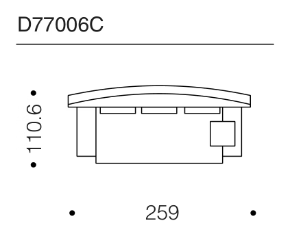 Wow Sofa by Driade, size drawing: D77006C