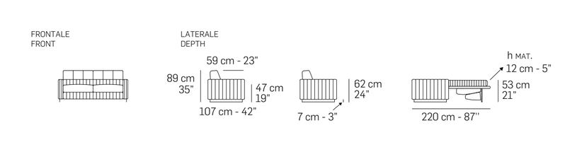 Kleo Sofa Bed by Nicoline, size drawing 1