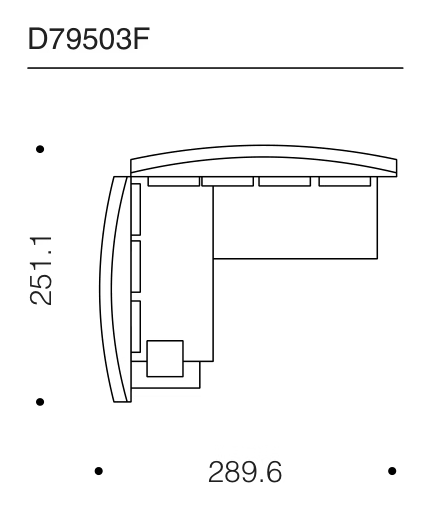 Wow Sofa by Driade, size drawing: D79503F