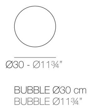 Bubbles Lamp by Vondom, size drawing