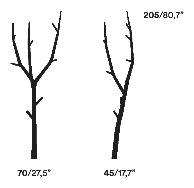 Ramo Coat Rack by Opinion Ciatti, size drawing