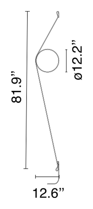 Wirering Wall Lamp by Flos, size drawing