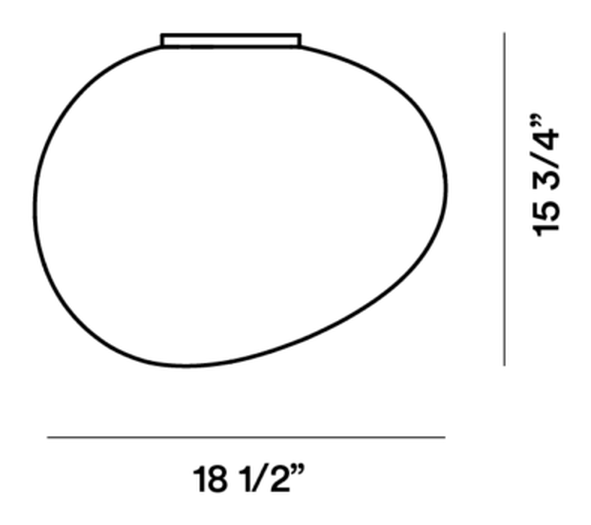 Gregg Ceiling Lamp by Foscarini, size drawing