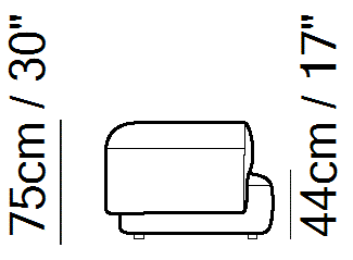Melody Sectional by Natuzzi Italia, size drawing