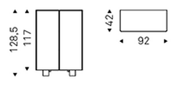 Boutique Alta Display Cabinet by Cattelan Italia, size drawing