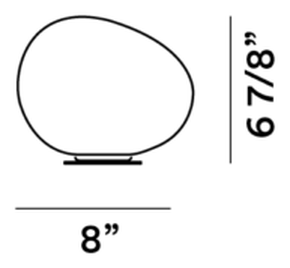 Gregg Table Lamp by Foscarini, size drawing: Gregg Midi