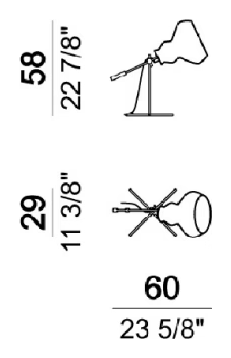 Blob Lamp by Arketipo, size drawing: Table lamp