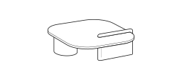 Petra Coffee Table by Ditre Italia, size drawing: Square wooden coffee table