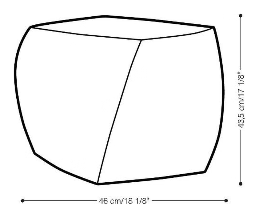 Gehry Left Twist Cube Stool by Heller, size drawing 1