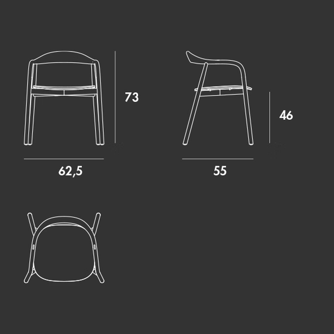 Autumn Chair by Sovet, size drawing