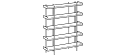 Unit Bookcase by Ditre Italia, size drawing: High bookcase