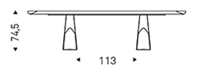Mad Max Keramik Premium Dining Table by Cattelan Italia, size drawing 3