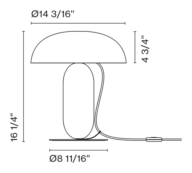 Gambosa Table Lamp by Marset, size drawing: Gambosa M
