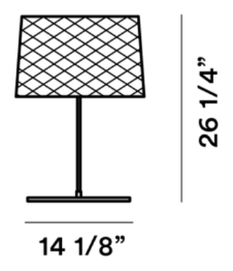 Twiggy Grid Outdoor Table Lamp by Foscarini, size drawing