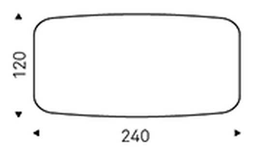 Tyron Crystalart Dining Table by Cattelan Italia, size drawing 5