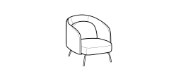 Lucia Armchair by Ditre Italia, size drawing: Armchair low