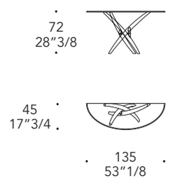 Fili d’Erba Console by Reflex, size drawing