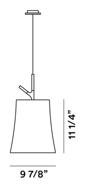Birdie Pendant Lamp by Foscarini, size drawing: Birdie Grande