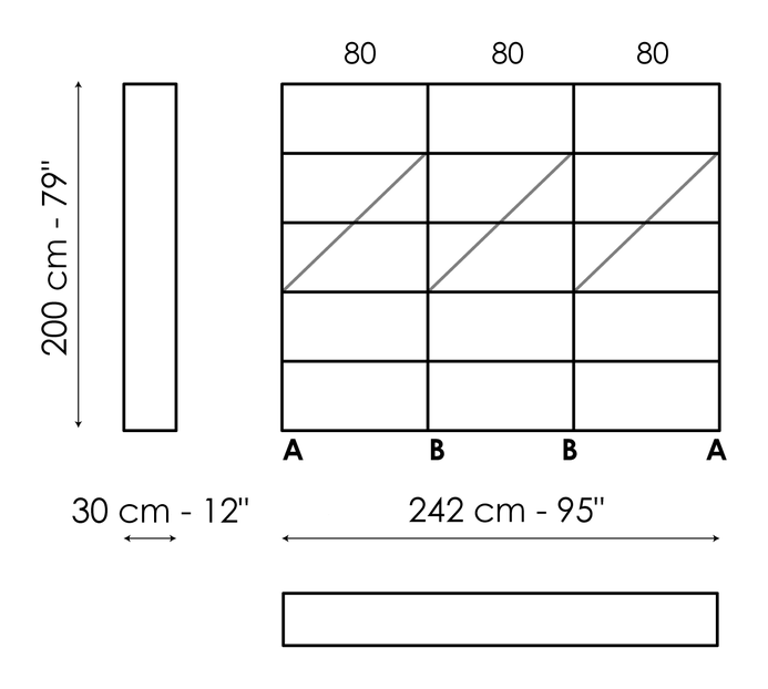 Kaos Bookshelf by Bonaldo, size drawing 3