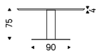 Elvis Wood Dining Table by Cattelan Italia, size drawing 3