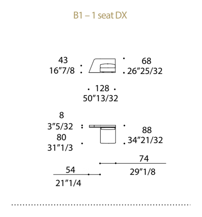 Stratum Sofa by Reflex, size drawing 5