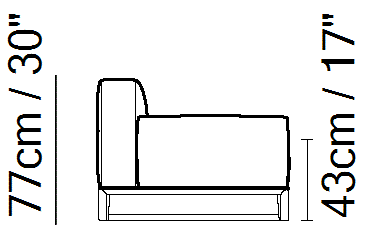 Kendo Sectional by Natuzzi Italia, size drawing