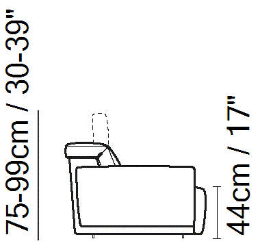 Iago Sectional by Natuzzi Italia, size drawing