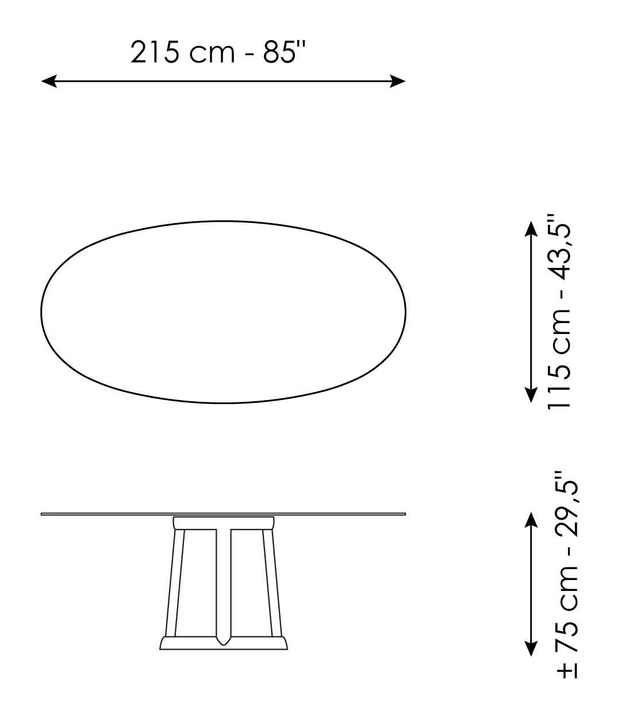 Greeny Dining Table by Bonaldo, size drawing 5