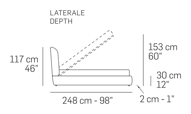 Rubicon High Bed by Nicoline, size drawing 4