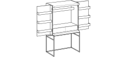 Unit Privé Box Bar Cabinet by Ditre Italia, size drawing