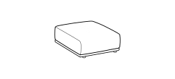 Tao Outdoor Sofa by Ditre Italia, size drawing: Central element base