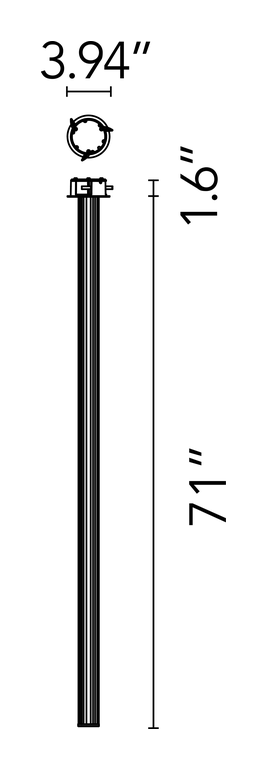 The Glowing Track 360 Vertical System by Flos, size drawing 2