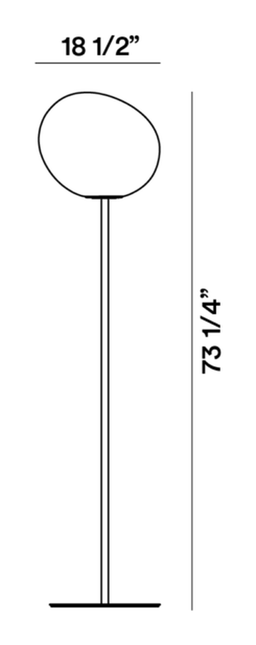 Gregg Floor Lamp by Foscarini, size drawing: Gregg Grande