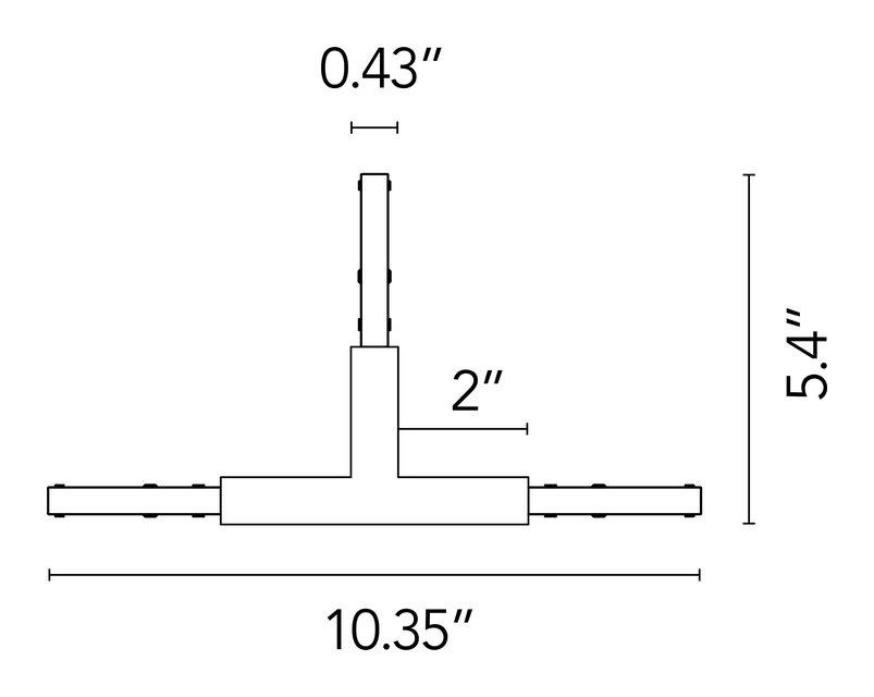 Zero Track Pro Surface System by Flos, size drawing: T Connector Feed