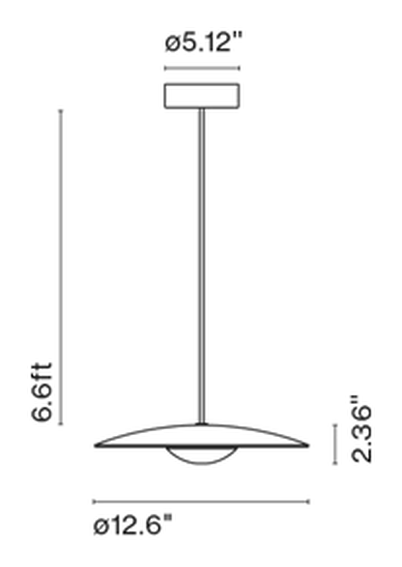 LED-Ginger Pendant Lamp by Marset, size drawing: LED-Ginger 32