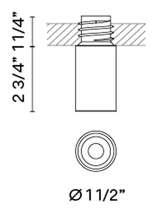 Bind Solo Ceiling Lamp by Vibia, size drawing: Models 6660, 6664, 6668