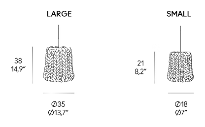 Granny Pendant Lamp by Casamania, size drawing