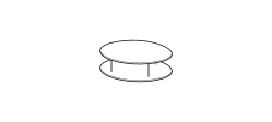 Staker Coffee Table by Ditre Italia, size drawing: Round coffee table diam.90 with wooden tops