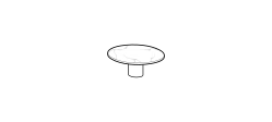 Arcade Coffee Table by Ditre Italia, size drawing: Round coffee table diam.76 low lacquered base and marble top