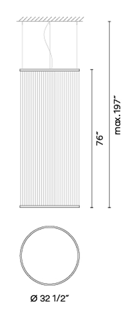 Array Pendant Lamp by Vibia, size drawing: Model 1835