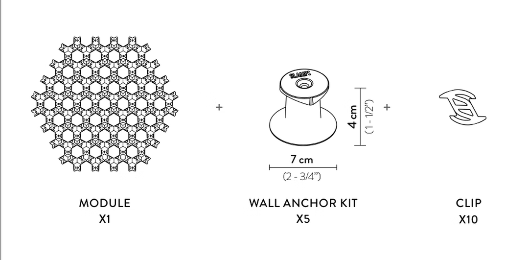 Nuvem Outdoor Lighting System by Slamp, size drawing: Vertical for Wall Installation